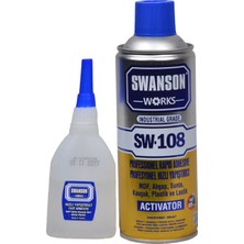 Swanson Mdf Kit Profesyonel Hızlı Yapıştırıcı Seti 400 + 100 ml Ahşap Sunta Kauçuk Plastik