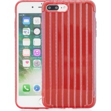 Ally Apple İphone 8 Plus 7Plus Trunk Lines İnce Soft Silikon Kılıf Al32257 Kırmızı