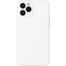 Baseus Liquid Silica Gel Apple İphone 12 Pro Max 6.7 Kılıf Ultra Koruma Silikon Kılıf Wıapıph67Nyt02 Beyaz