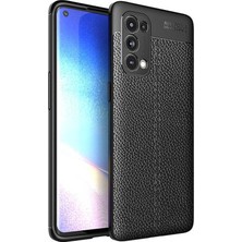 Gpack Oppo Reno 5 5G Kılıf Niss Silikon Deri Görünümlü Siyah