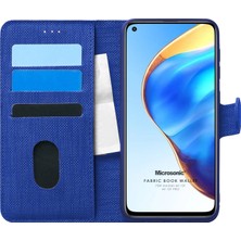 Microsonic Xiaomi Mi 10T Kılıf Fabric Book Wallet Lacivert