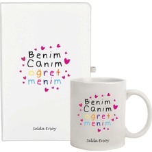 Hediye Rengi İsme Özel Defter Kupa Bardak Seti Canım Öğretmenim