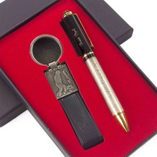 Hediye Rengi İsme Özel Kemal Atatürk Kabartmalı Tükenmez Kalem​ Ve Anahtarlık Seti