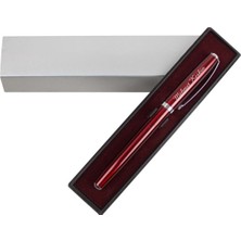 Hediye Rengi İsme Özel Şeffaf Kutulu Kırmızı Roller Kalem