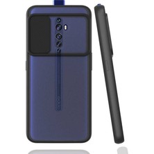 noktaks - Oppo Reno 2Z - Kılıf Slayt Sürgülü Arkası Buzlu Lensi Kapak - Siyah - T16239