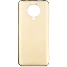 Tekno Grup Xiaomi Redmi K30 Pro Kılıf Mat Premium Silikon Kılıf + Tam Kaplayan 5D Cam Ekran Koruyucu Gold