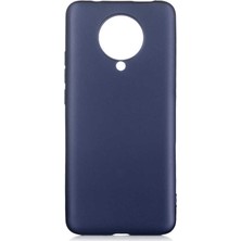 Tekno Grup Xiaomi Redmi K30 Pro Kılıf Mat Premium Silikon Kılıf + Tam Kaplayan 5D Cam Ekran Koruyucu Saks Mavi