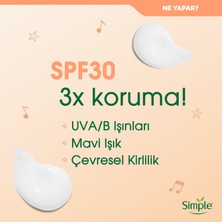 Simple Protect 'N' Glow Üçlü Koruma Etkili SPF30 Nemlendirici Işıltısını Kaybetmiş Ciltler İçin 40 ml