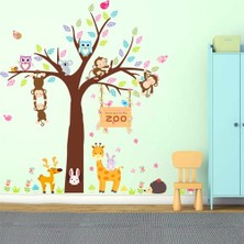 Kt Decoration Ağaç Maymunlar Hayvanlar Çocuk ve Bebek Odası Pvc Duvar Sticker