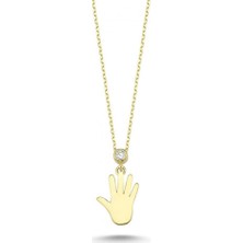 Online Takı 14 Ayar Altın El İzi Kolye