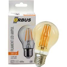 Orbus ORB-F6W A60 6 Watt E27  Amber LED Ampül