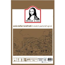 Mona Lisa A5 Kraft Telli Eskiz Defteri 120G 50 Yaprak