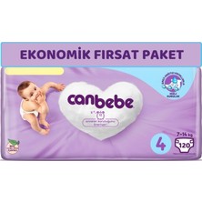 Canbebe Bebek Bezi Beden:4 (7-14KG) Maxi 120 Adet Ekonomik Fırsat Pk