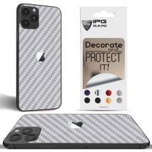 Ipg Apple İphone 11 Pro Dekoratif Arka Koruma Sticker Karbon Fiber Gri