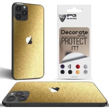 Ipg Apple İphone 11 Pro Max Dekoratif Arka Koruma Sticker Metallik Gold