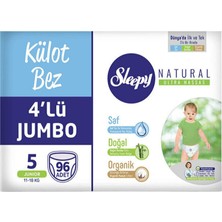 Sleepy Natural 4'lü Jumbo Külot Bez Junior 11-18 kg 5 Numara 96 Lı