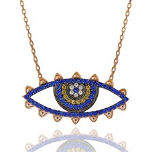 Nazar Boncuklu Göz Gümüş Kolye