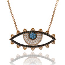 Nazar Boncuklu Göz Gümüş Kolye