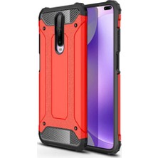 CaseArt Xiaomi Poco X2 Kapak Çift Katmanlı Zırh Tank Kılıf - Kırmızı