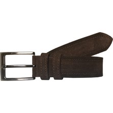 GoDeri  Süet Koyu Kahverengi Kemer 4 cm