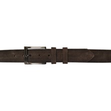 GoDeri  Süet Koyu Kahverengi Kemer 4 cm