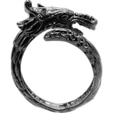 Labalaba Erkek Metalik Antrasit Lak Kaplama Ayarlanabilir Dolama Erjerha Yüzük