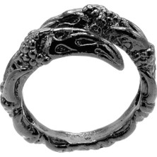 Labalaba Erkek Metalik Antrasit Lak Kaplama Ayarlanabilir Kartal Pençesi Yüzük