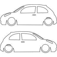 Sticker Atölyesi Nissan Micra Silüet Sticker - 15058 7.5 x 20 cm Beyaz