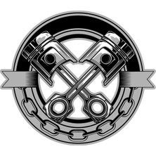 Sticker Atölyesi Piston Zincir Sticker - 14100 10 x 11.5 cm Renkli