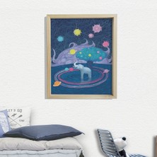 Dekor Loft Doğal Çam Çerçeveli Bebek ve Çocuk Odası Duvar Tablosu Fil Rüyası