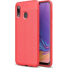 Case World Huawei Honor 8c Kılıf Darbe Korumalı Deri Görünümlü Silikon Arka Kapak - Kırmızı
