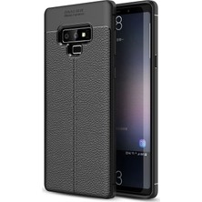 Case World Samsung Galaxy Note 9 Kılıf Darbe Korumalı Deri Görünümlü Silikon Arka Kapak - Siyah