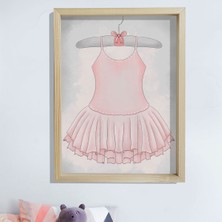 Dekor Loft Doğal Çam Çerçeveli Bebek ve Çocuk Odası Duvar Tablosu Balerin Elbisesi