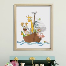 Dekor Loft Doğal Çam Çerçeveli Bebek ve Çocuk Odası Duvar Tablosu Komik Denizciler