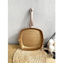 Fms Granit Izgara Grill Tava Oluklu Et Tavası 28 cm Bakır 4 mm