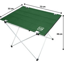 Box&Box Katlanabilir Kumaş Kamp ve Piknik Masası, Yeşil, Geniş Model, 73 x 55 x 48 cm