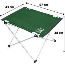 Box&Box Küçük Boy Katlanabilir Kumaş Kamp ve Piknik Masası, Yeşil, 57 x 43 x 38 cm