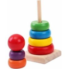 Wooden Toys Ahşap Renkli Kule Eğitici Oyuncak