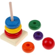 Wooden Toys Ahşap Renkli Kule Eğitici Oyuncak