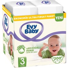 Evy Baby Bebek Bezi Beden: 3 (5 - 9 Kg) Midi 200'LÜ