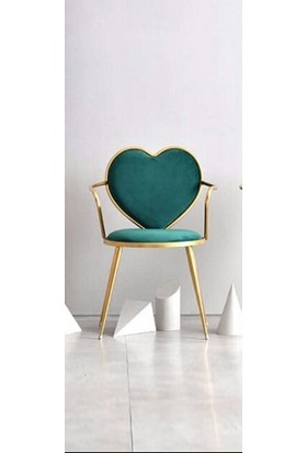 J&S Quality Yeşil Kalp Tasarımlı Sandalye