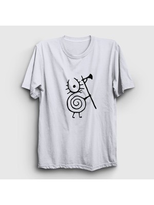 Presmono Unisex Beyaz Logo Heilung T-Shirt