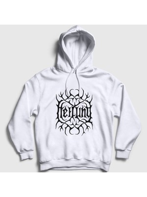 Presmono Unisex Beyaz Logo V2 Heilung Kapüşonlu Sweatshirt