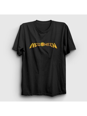 Presmono Unisex Siyah Logo Helloween T-Shirt
