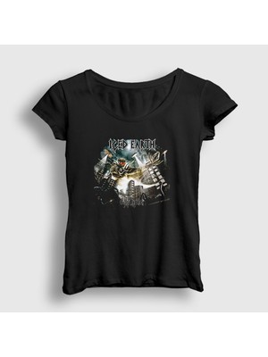Presmono Kadın Siyah Dystopia Iced Earth T-Shirt