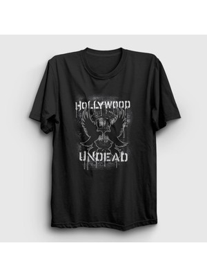 Presmono Unisex Siyah La Hollywood Undead T-Shirt