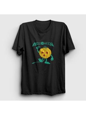 Presmono Unisex Siyah Pumpkin Helloween T-Shirt