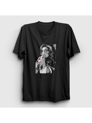 Presmono Unisex Siyah Cynthia Amy Winehouse T-Shirt