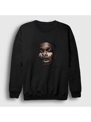Presmono Unisex Siyah ASAP Rocky Sweatshirt