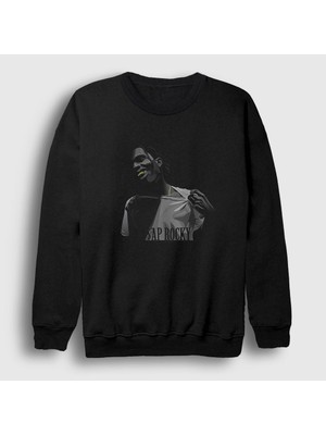 Presmono Unisex Siyah Tease ASAP Rocky Sweatshirt